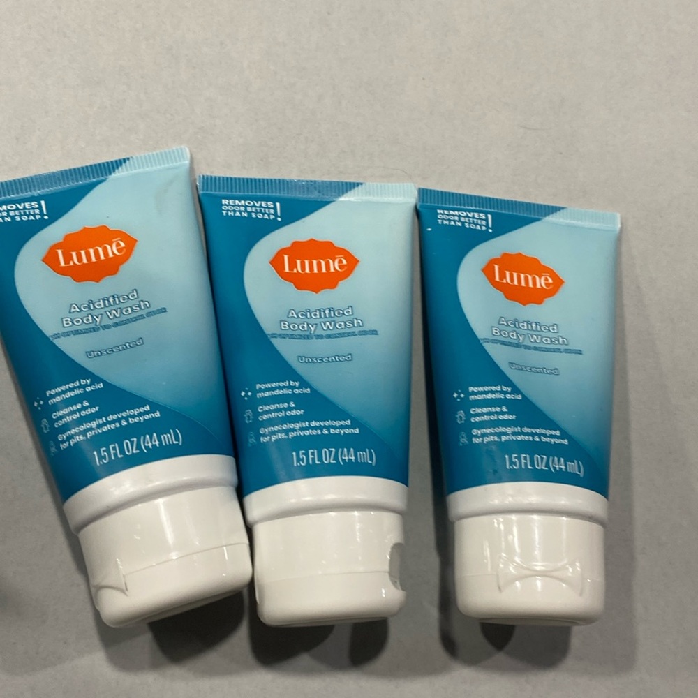 3X Lume Acidified Body Wash unscented 1.5oz TRAVEL size sealed neutralizer